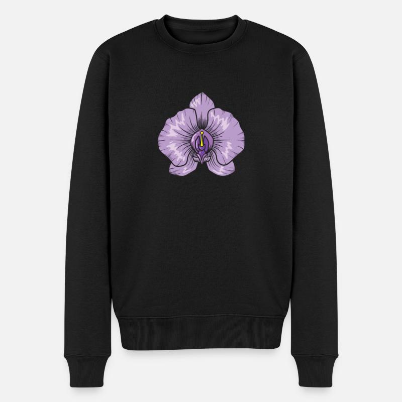 Plante de fleur d’orchidée - Pull Premium bio Homme - noir