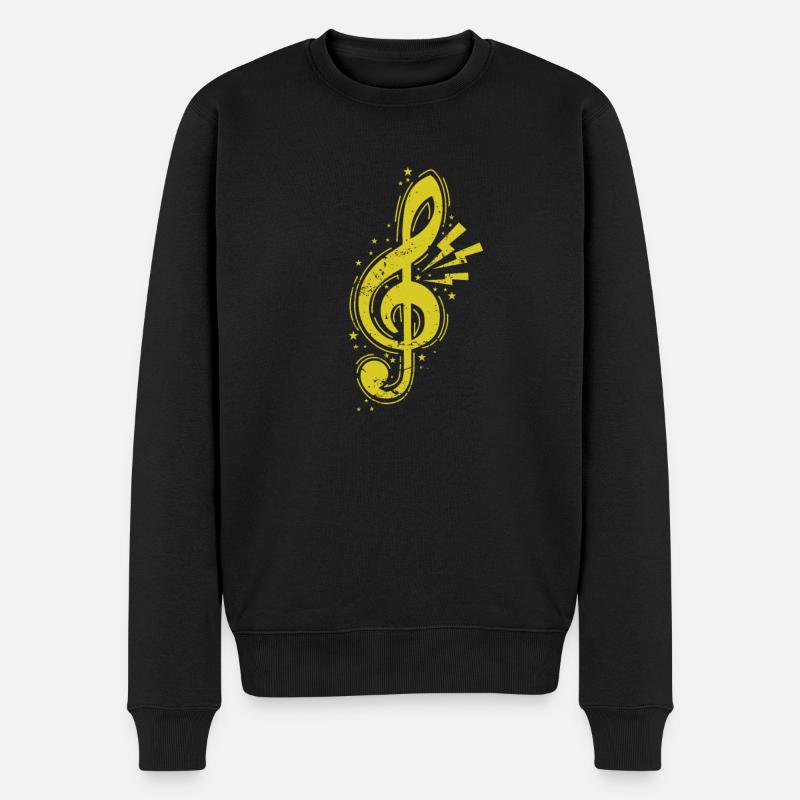 Clef Clé de sol Musique - Pull Premium bio Homme - noir