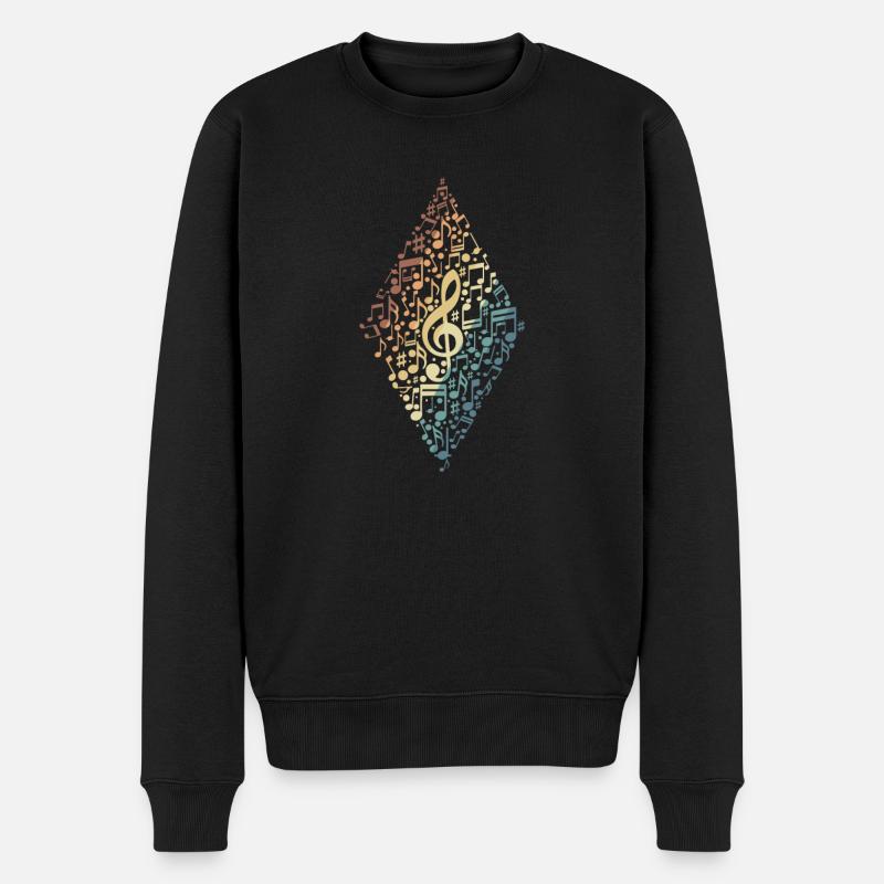 Musik Violinschlüssel Wolke aus Noten Musikton - Männer Premium Bio Pullover - Schwarz