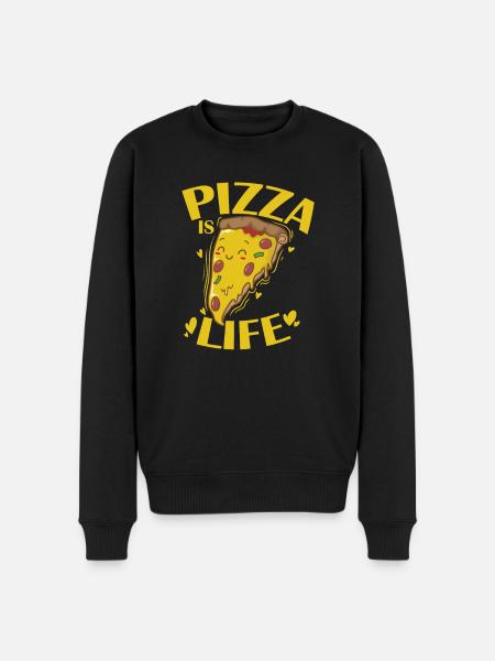 Pizza is Life Italian - Men's Premium Organic Jumper - black