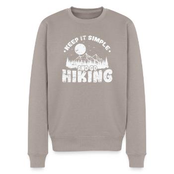 Keep it Simple and go Hiking Outdoor Hobby - Men's Premium Organic Jumper - taupe - Front - Nico (187cm)