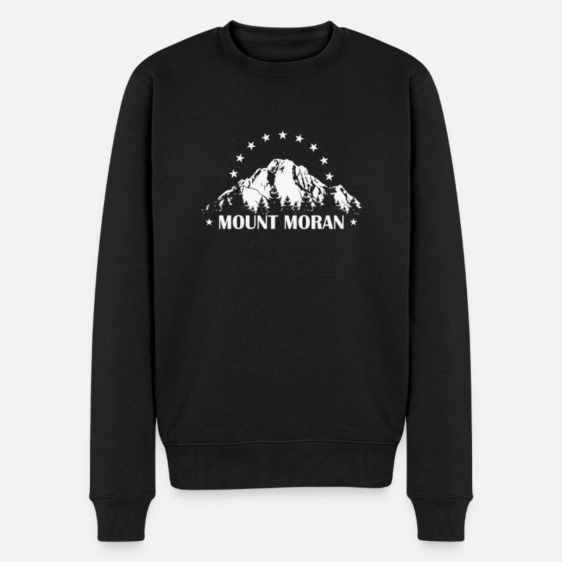 Mount Moran Grand-Teton-Nationalpark Wyoming - Männer Premium Bio Pullover - Schwarz