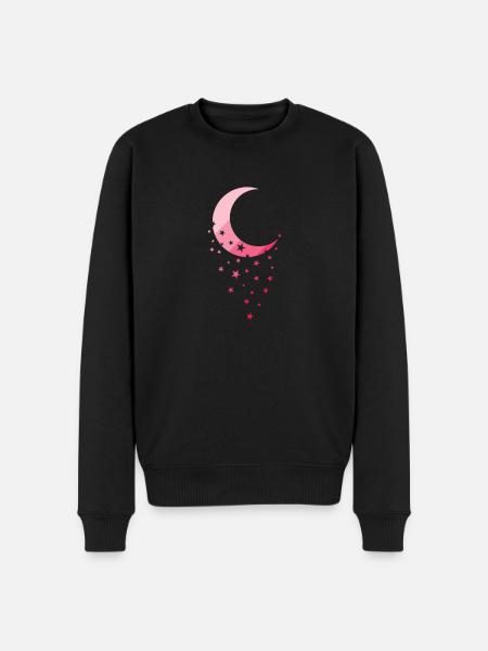 Moon with asterisk night sky - Men's Premium Organic Jumper - black