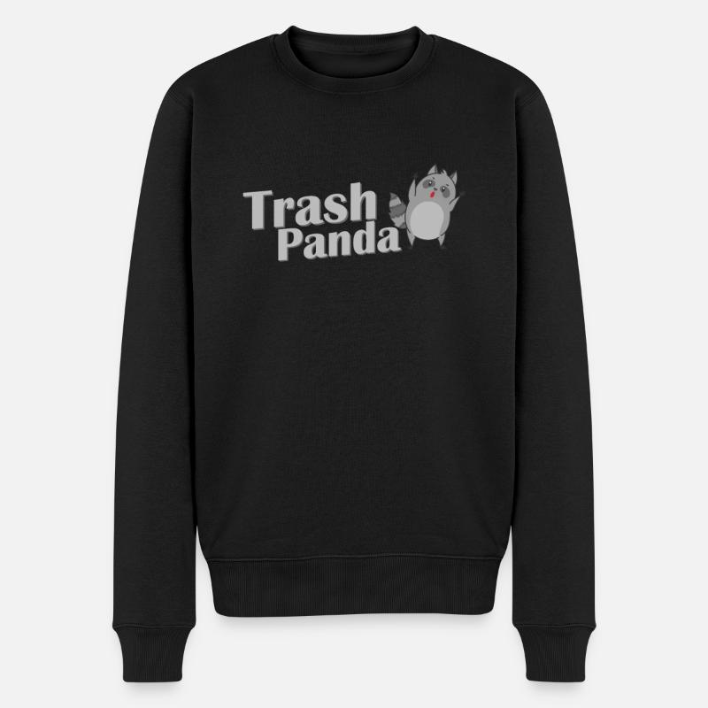 Trash Panda Waschbär Allesfresser - Männer Premium Bio Pullover - Schwarz