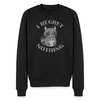I regret nothing nocturnal raccoon - Men's Premium Organic Jumper - black - Front - Nico (187cm)