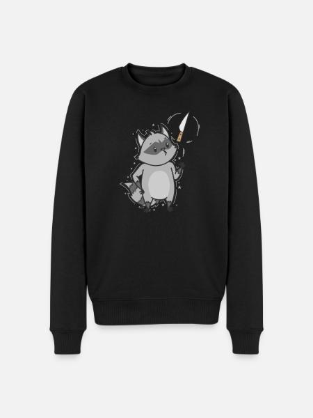 Wäschbar mit Messer Allesfresser - Männer Premium Bio Pullover - Schwarz