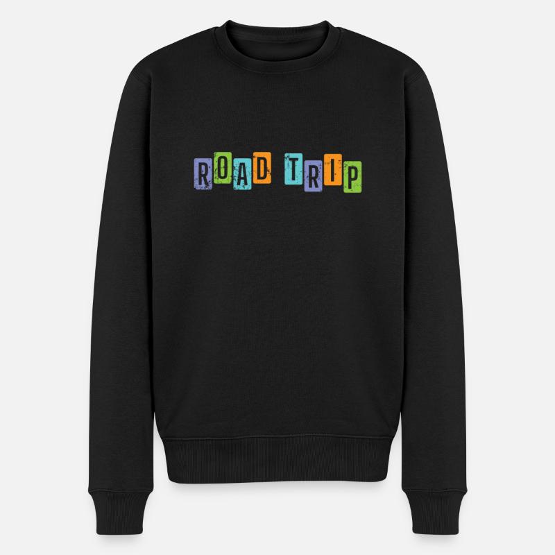 Road Trip Voyage Pique-Aventure Route - Pull Premium bio Homme - noir