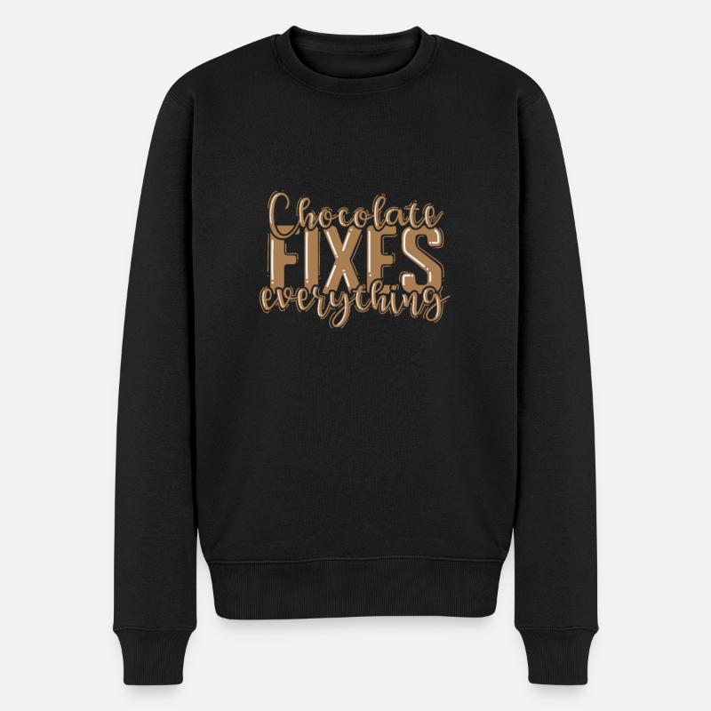 Chocolate Fixes everything Whole Milk - Men's Premium Organic Jumper - black