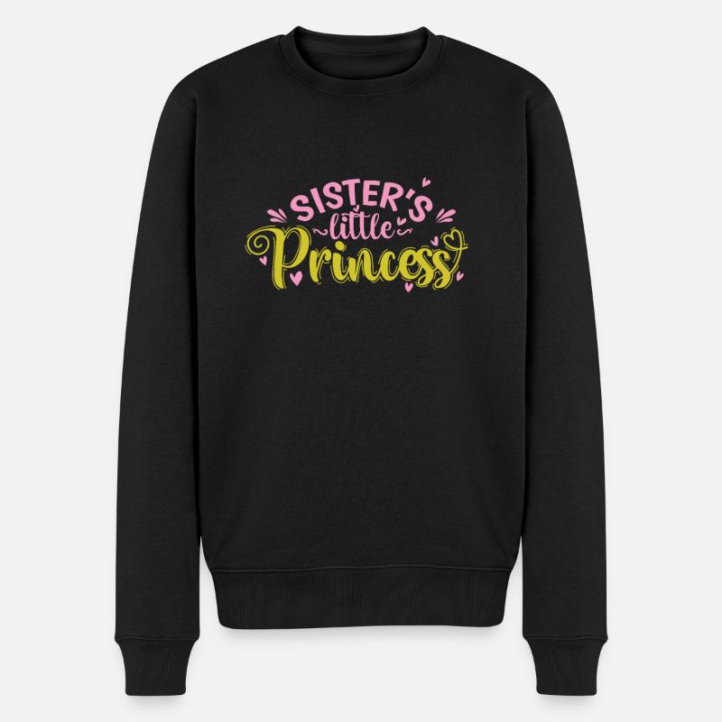 Sister's little Princess - Männer Premium Bio Pullover - Schwarz