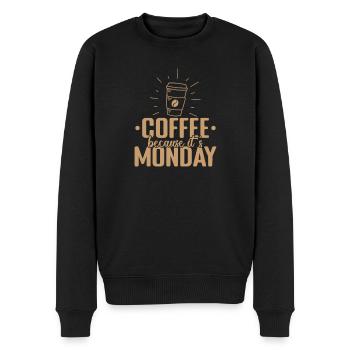Coffee because it's Monday Koffein - Männer Premium Bio Pullover - Schwarz - Vorne - Nico (187cm)