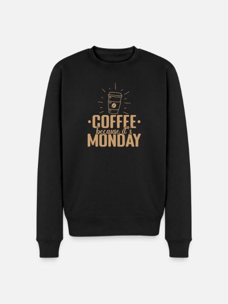 Coffee because it's Monday Caffeine - Men's Premium Organic Jumper - black
