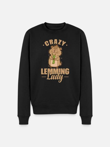 Crazy Lemming Lady Rodent - Men's Premium Organic Jumper - black