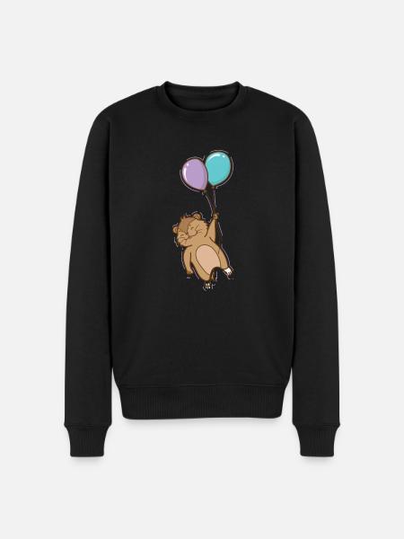 Lemming with balloons rodent - Men's Premium Organic Jumper - black