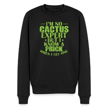I'm no Cactus Expert But I Know a Prick Pflanze - Männer Premium Bio Pullover - Schwarz - Vorne - Nico (187cm)