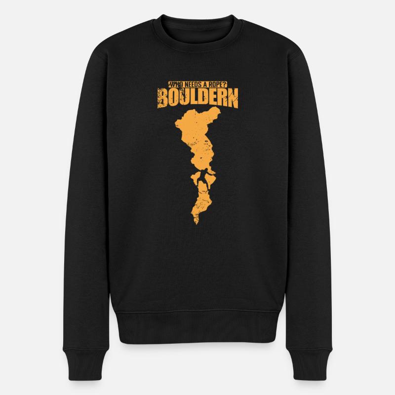 Who needs a Rope? Bouldern - Männer Premium Bio Pullover - Schwarz