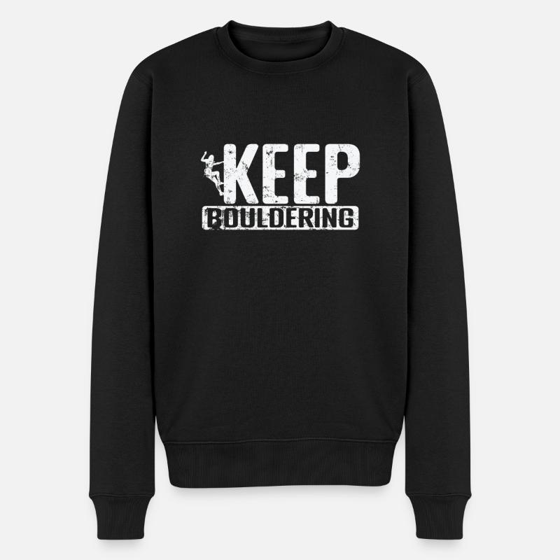 Keep Bouldering - Men's Premium Organic Jumper - black