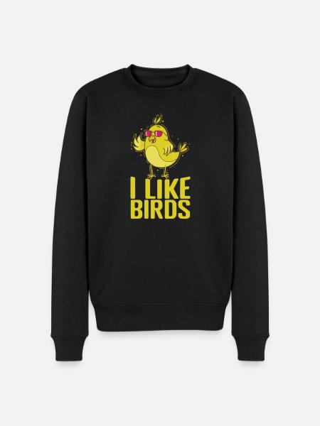I Like Birds Canary - Men's Premium Organic Jumper - black