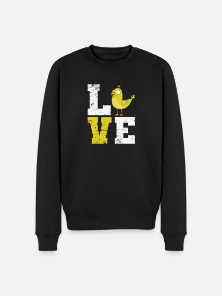 Love lettering with canary - Men's Premium Organic Jumper - black