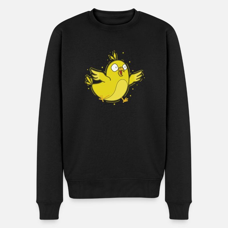 Kanarienvogel süß und gelb - Männer Premium Bio Pullover - Schwarz
