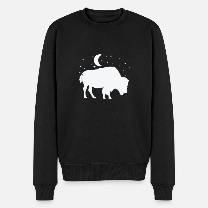 Bison au clair de lune - Pull Premium bio Homme - noir