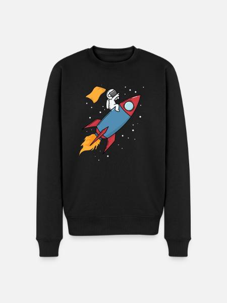 Astronaut on a rocket - Men's Premium Organic Jumper - black