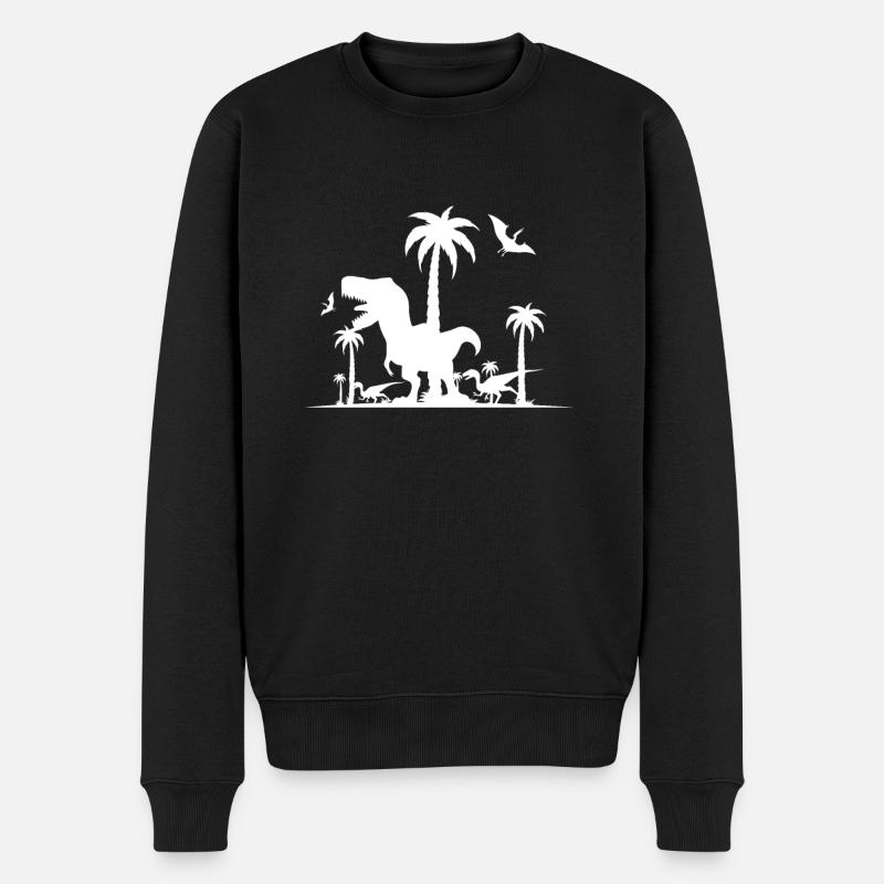 Dinosaur T-Rex in the jungle - Men's Premium Organic Jumper - black