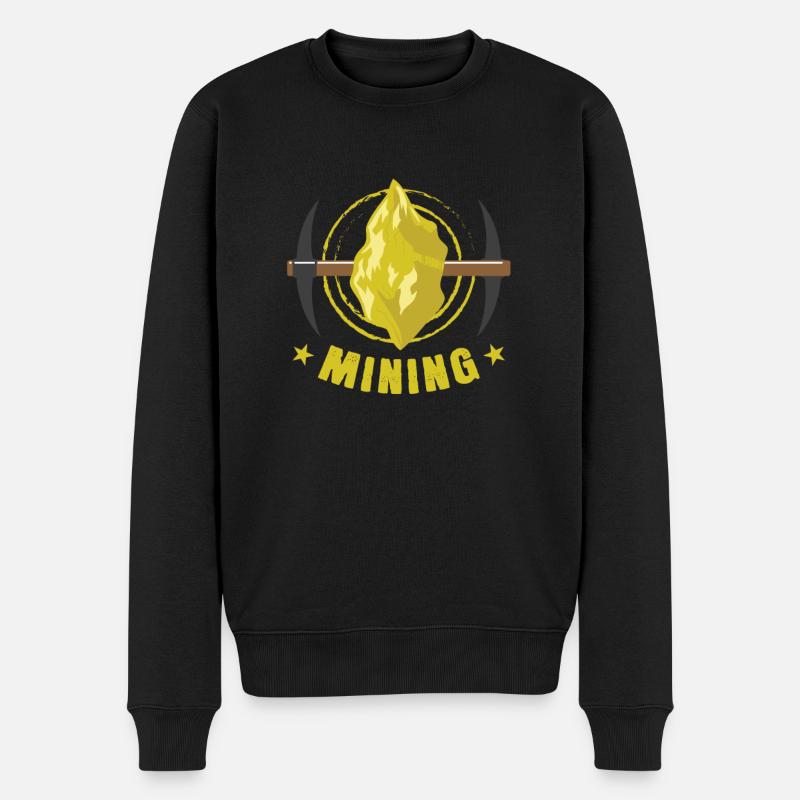 Aurum Klumpen "Mining" - Männer Premium Bio Pullover - Schwarz