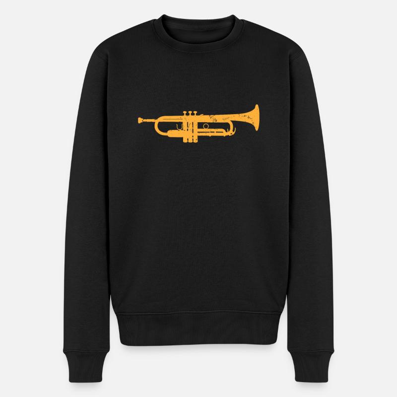 Trompete Musik Töne - Männer Premium Bio Pullover - Schwarz