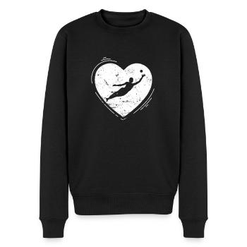 Liebe ist Roundball spielen - Männer Premium Bio Pullover - Schwarz - Vorne - Nico (187cm)