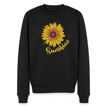 Tournesol de jardin ensoleillé en été - Pull Premium bio Homme - noir - Devant - Nico (187cm)