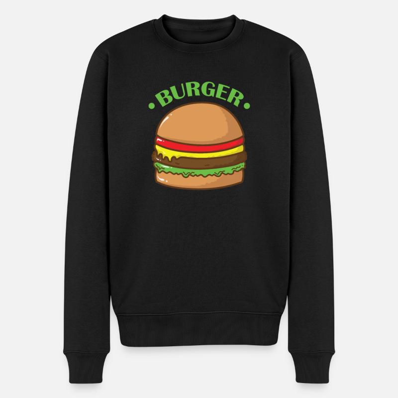 Burgers, restauration rapide, délicieux - Pull Premium bio Homme - noir