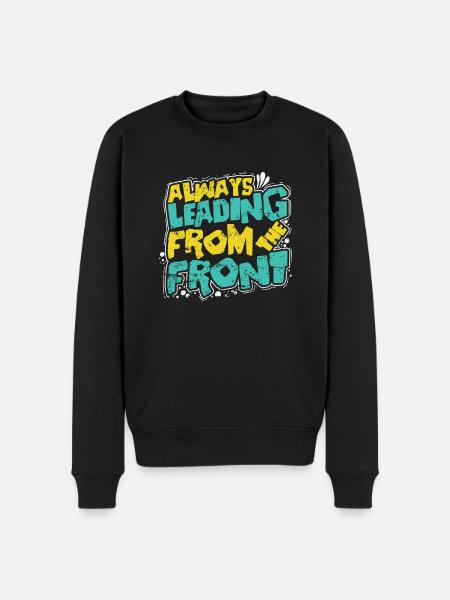 Always Leading from the Front - Men's Premium Organic Jumper - black