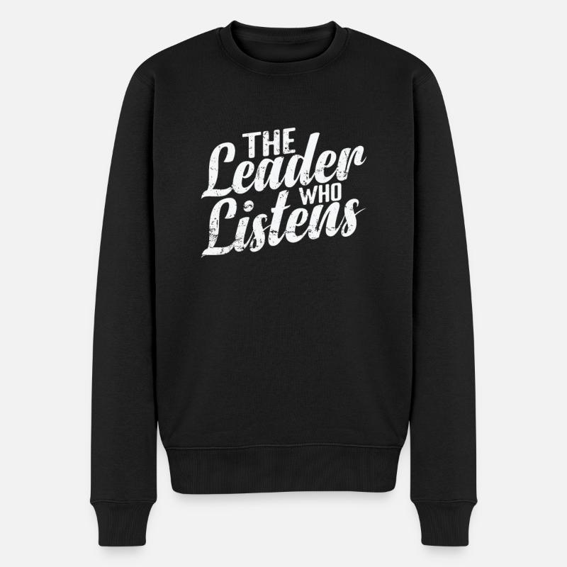 Le leader qui écoute - Pull Premium bio Homme - noir
