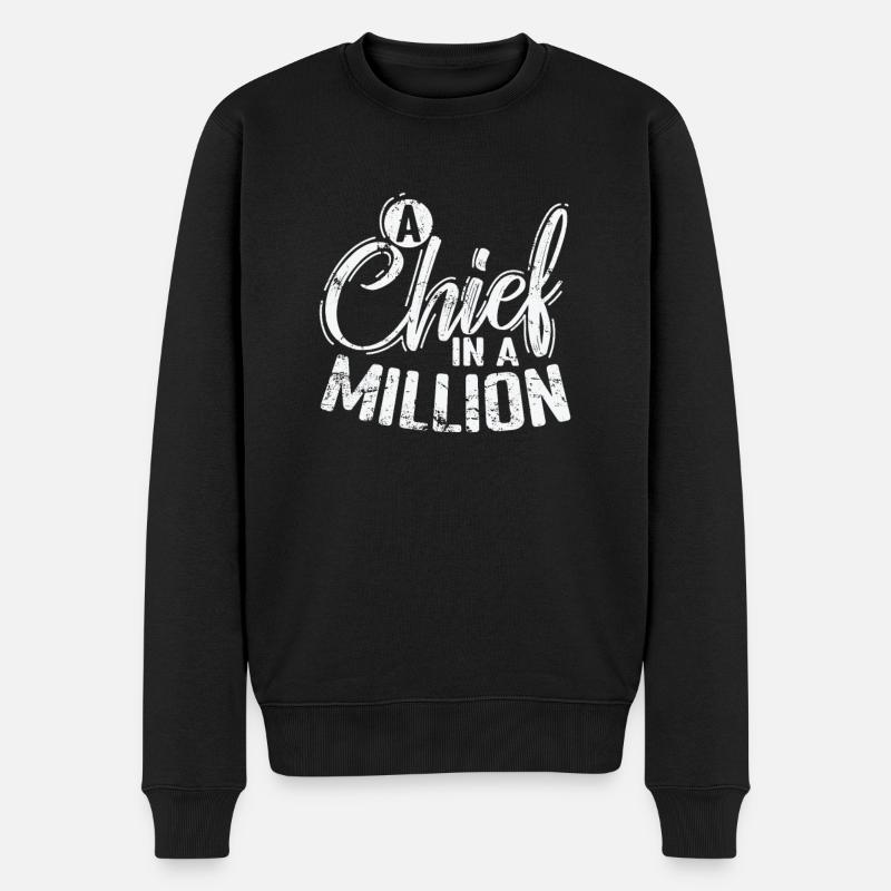 A Chief in a Million - Men's Premium Organic Jumper - black
