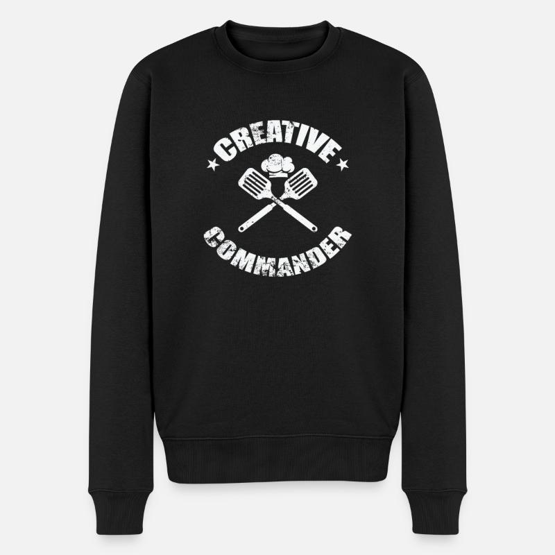 Creative Commander - Männer Premium Bio Pullover - Schwarz