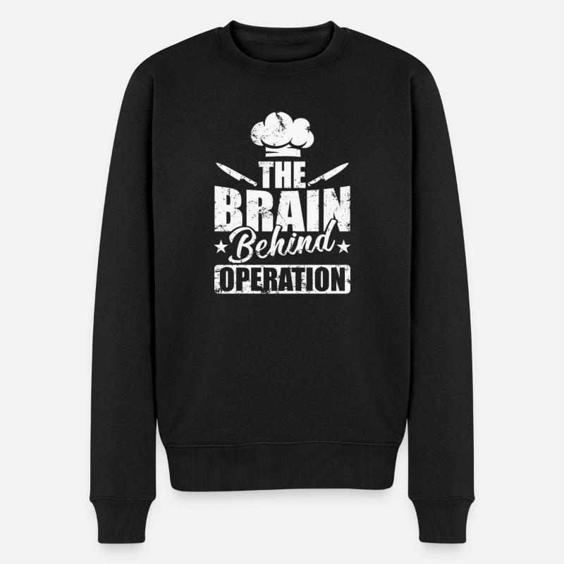 The Brain Behind Operation - Men's Premium Organic Jumper - black