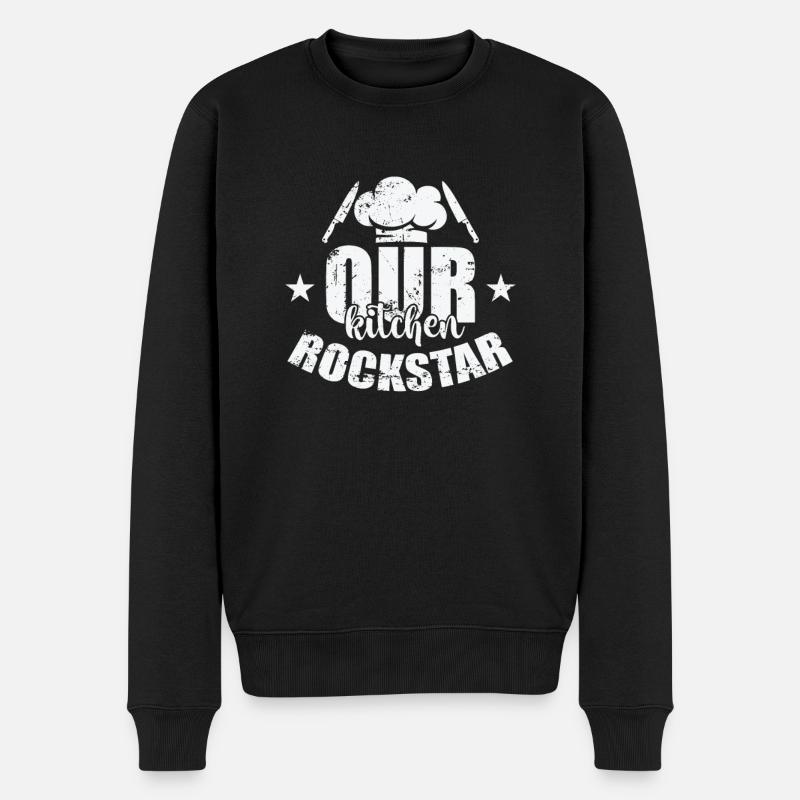 Our Kitchen Star - Männer Premium Bio Pullover - Schwarz