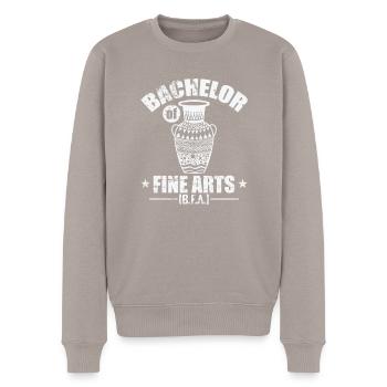 Baccalauréat en beaux-arts et créativité - Pull Premium bio Homme - taupe - Devant - Nico (187cm)