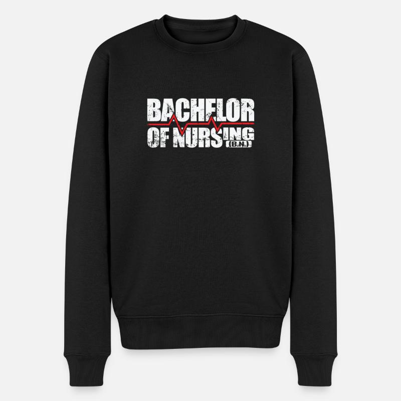 Bachelor of Nursing Pflegepraxis - Männer Premium Bio Pullover - Schwarz