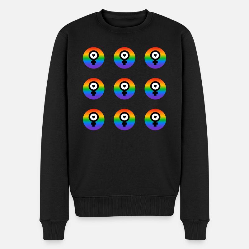 Icônes féministes - Drapeau arc-en-ciel - Pull Premium bio Homme - noir
