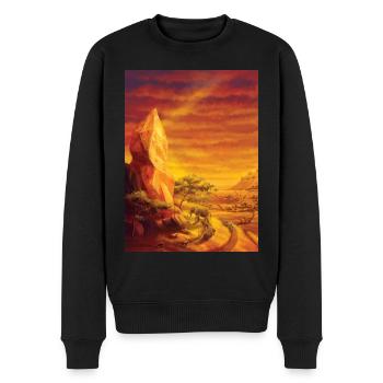 Paysage magique de la savane africaine - Pull Premium bio Homme - noir - Devant - Nico (187cm)