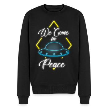 Uv Schwarzlicht Bunt Neon - Männer Premium Bio Pullover - Schwarz - Vorne - Nico (187cm)