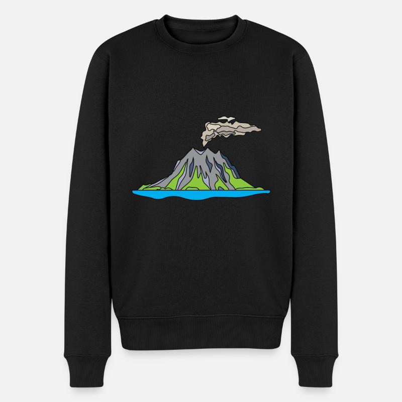 Vulkanausbruch Supervulkan Eruption Lava - Männer Premium Bio Pullover - Schwarz