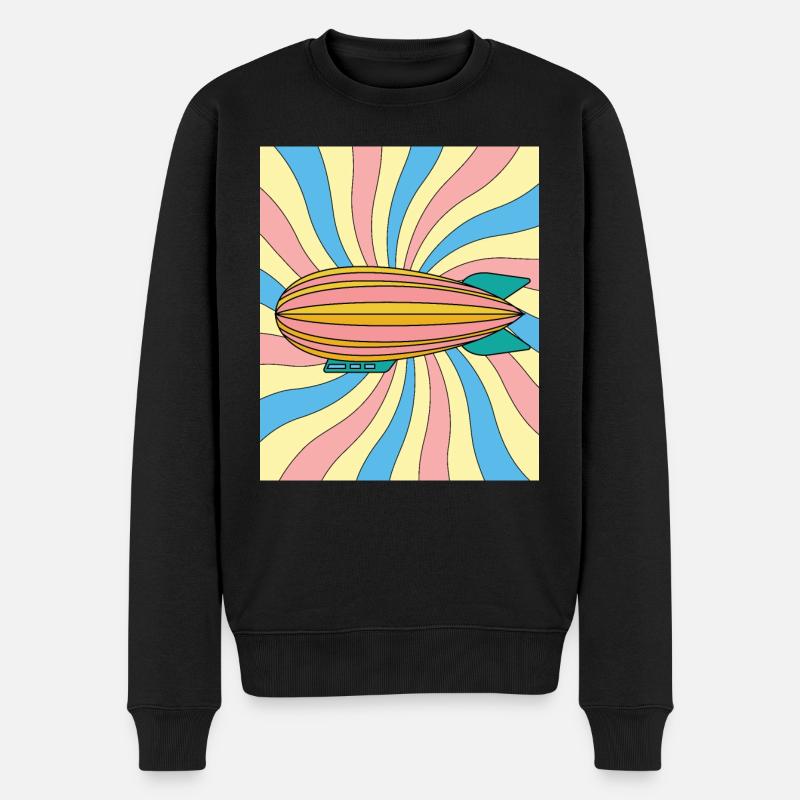 Retro Vintage Zeppelin Mouches - Pull Premium bio Homme - noir