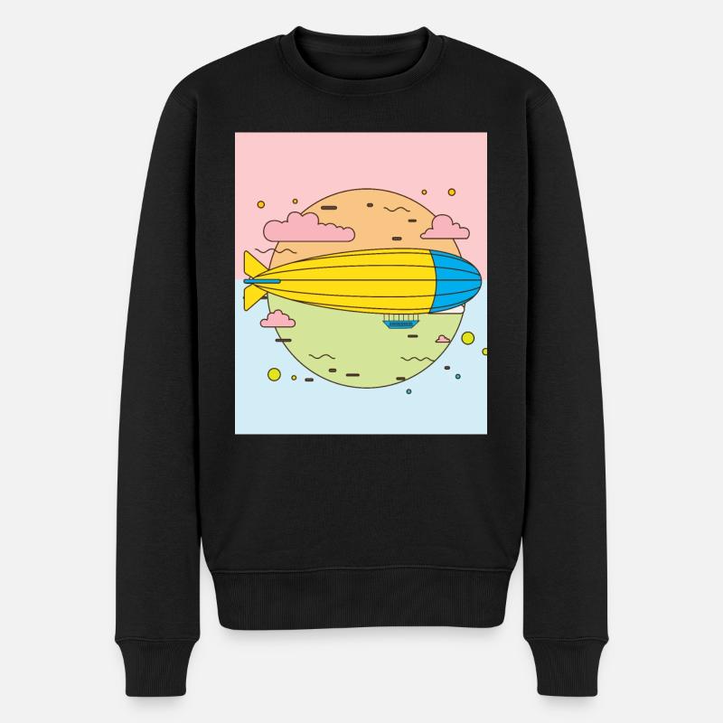 Retro Vintage Zeppelin Mouches - Pull Premium bio Homme - noir