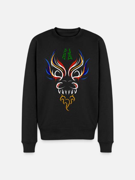 Asiatischer Drache / Kirin - Männer Premium Bio Pullover - Schwarz