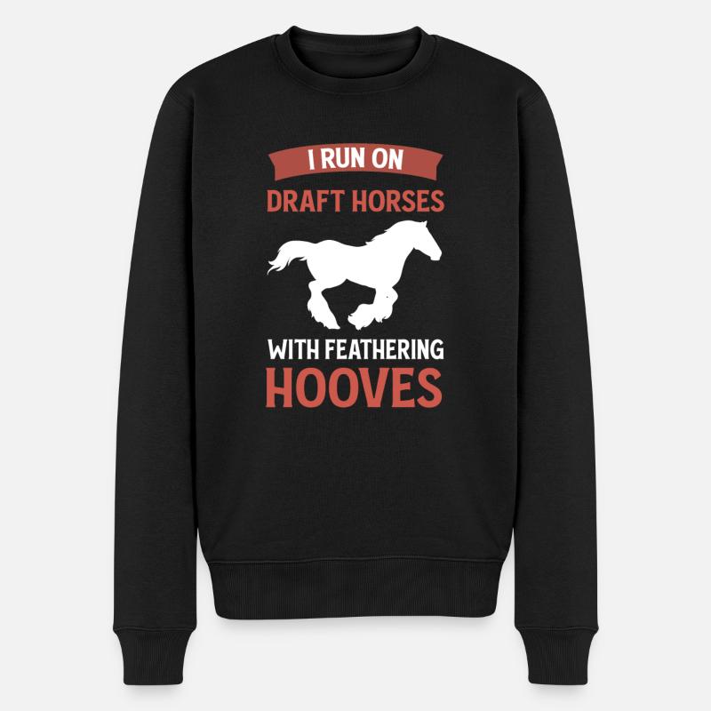 Chevaux de trait avec sabots élastiques. Clydesdale - Pull Premium bio Homme - noir