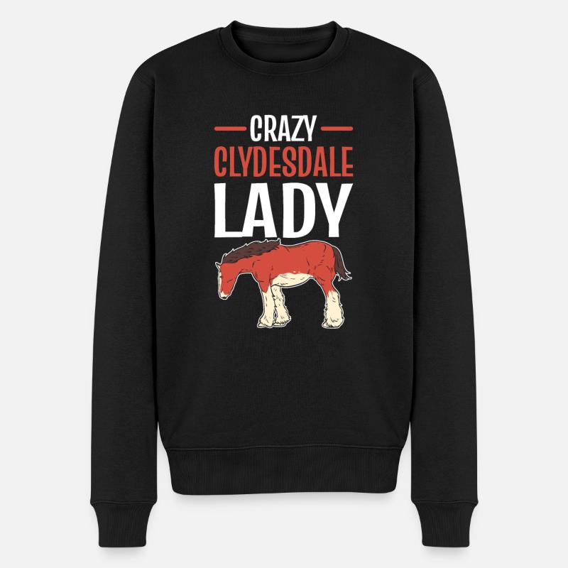 Crazy Clydesdale dame. Écossais - Pull Premium bio Homme - noir
