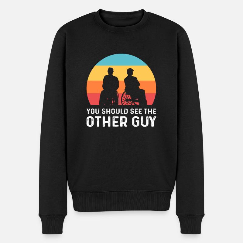 Sie Sollten Den Anderen Kerl Sehen. Rollstuhl - Männer Premium Bio Pullover - Schwarz
