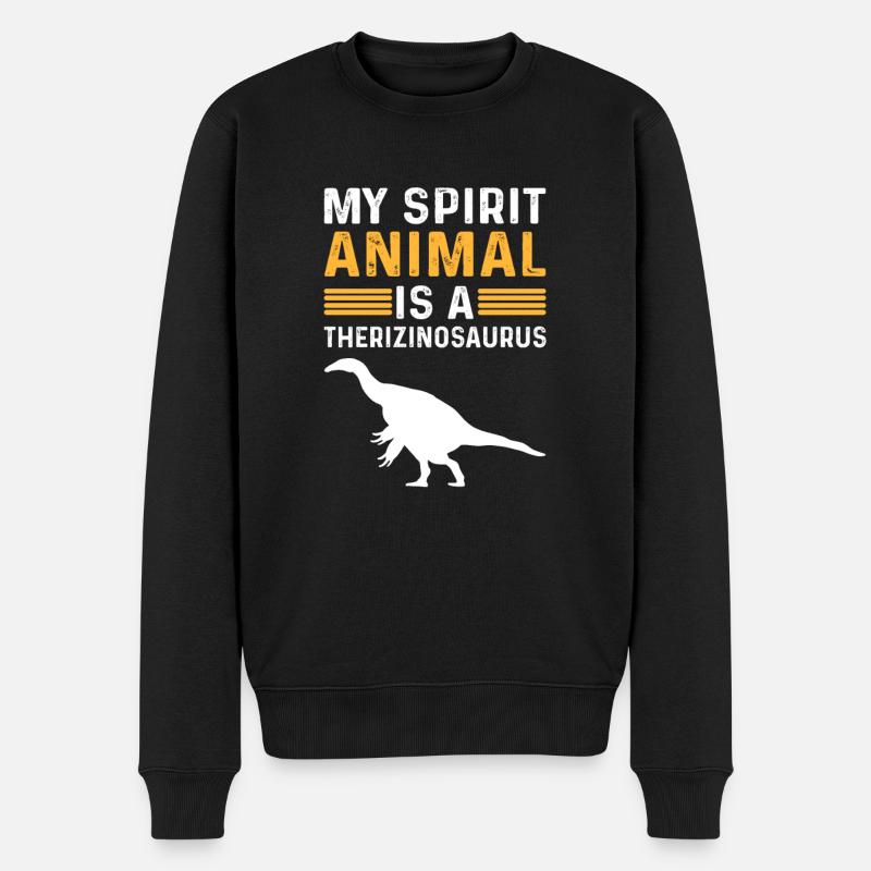 Mein Seelentier Ist Ein Therizinosaurus - Männer Premium Bio Pullover - Schwarz